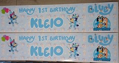 BLUEY BIRTHDAY BANNER CUSTOM PERSONALIZED DECOR NAME PARTY PHOTO