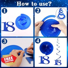 Nigifter 18th Birthday Decor Blue Black