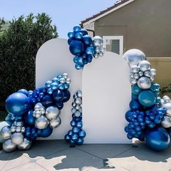 Blue and Silver Balloons, Graduation Balloons Pearl Royal Navy Blue Latex Bal…