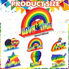 6 Pcs Pride Month Rainbow Table Wooden Decorations Lgbt Centerpieces Gay Prid…