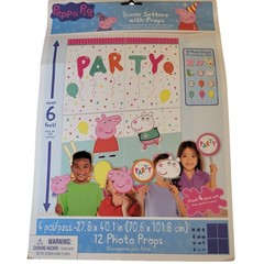 Peppa Pig Party Decor Kit Scene Setters Banner Swirl Hanging Props 31pc Bundle