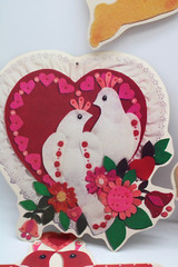 10-piece Set Valentines Diecut Cutouts 1979 Current Vintage Decoration Felt-Look