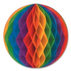 Beistle Rainbow Art-Tissue Ball 12 inches – General Occasion | Party Supply