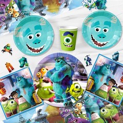 114 Pcs Monsters Inc Party Decorations Set Plates Tableware Balloons Cake Topper