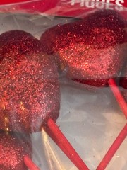 Valentines Day Glitter Heart Picks & Garland Set Red 14 Picks 16 Ft Garland Part