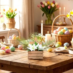 6 Sets First Communion Table Decor Easter Wooden Cross Centerpieces Artificia…