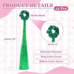 Rainbow Dance Ribbons, Wrist Streamers 20″ & 12 Pcs & Green
