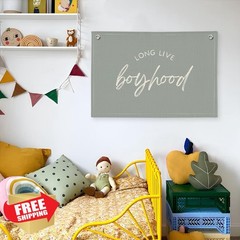 Wheatwin Long Live Boyhood Banner Blue