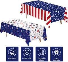 Disposable Stars & Stripes Tablecloth Set – Easy Cleanup for Patriotic Picnics