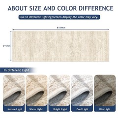 Washable Runner Rug 2×8 Runners for Hallways，Vintage 2′ x 8′ (Runner), Beige