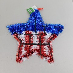 Lot Patriotic Hanging Tinsel Party Decor American Flag Hat Stars & Hearts #3222