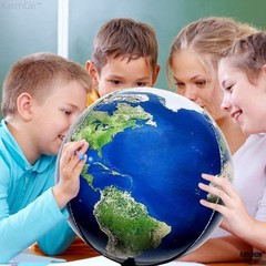 22″ Globe Balloons – Pack of 6 | Earth Balloons for Travel Party, Back to School