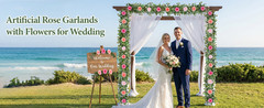 2Pcs 13 Ft Artificial Flower Garlands Real Touch Fake Floral Silk Pink Rose