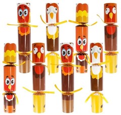 8 PACK Thanksgiving Party Favor, Turkey Style Thanksgiving Cracker, Party Games