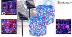 Patriotic Solar String Lights – 8 Modes, Waterproof, 400 LED for 4th of July …