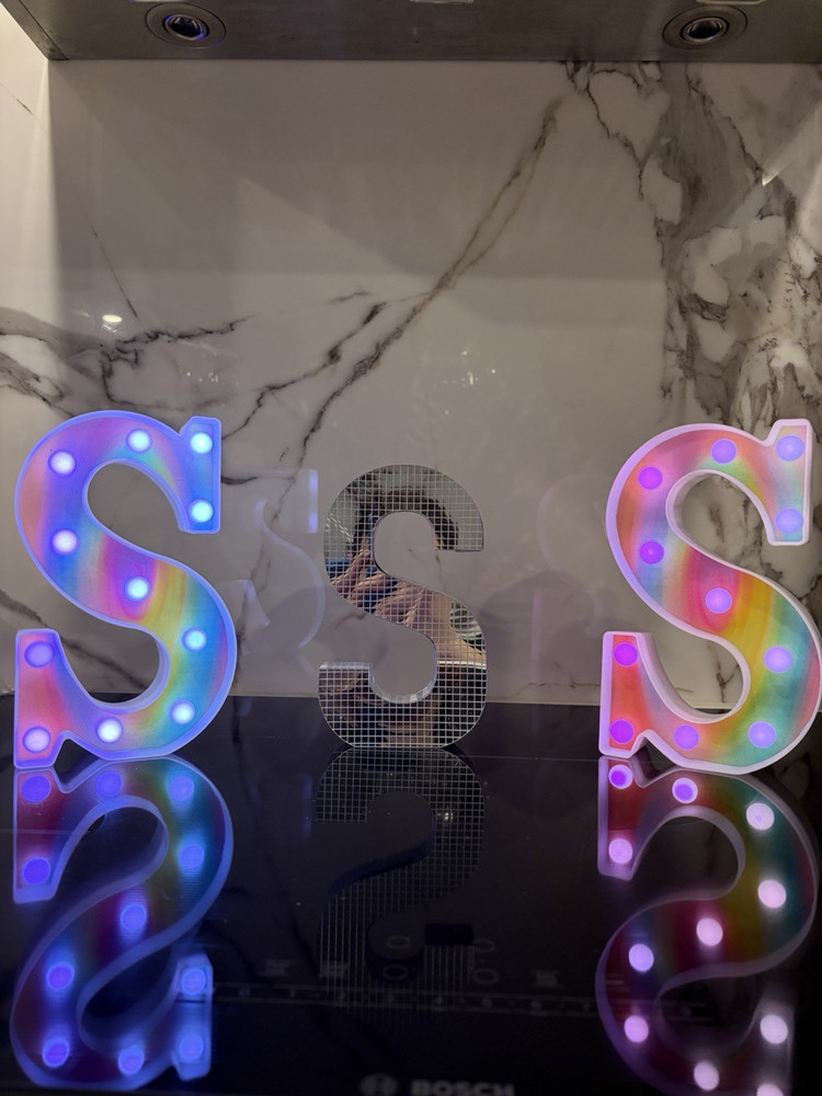 Multicolor LED Marquee Letter S Light Plastic Decorative Letter Light 3 total