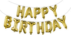 Gold Happy Birthday Foil Balloon Letters 16 Inch Inflatable Party Decor Reusable