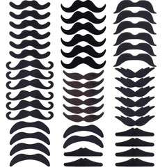 48 Pcs Fake Mustaches Bulk Self Adhesive Novelty Mustaches Stickers French Pi…