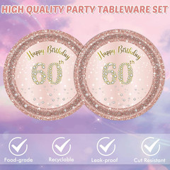 40 PCS 60Th Birthday Decorations for Women Rose Gold Party Supplies Include 60Th