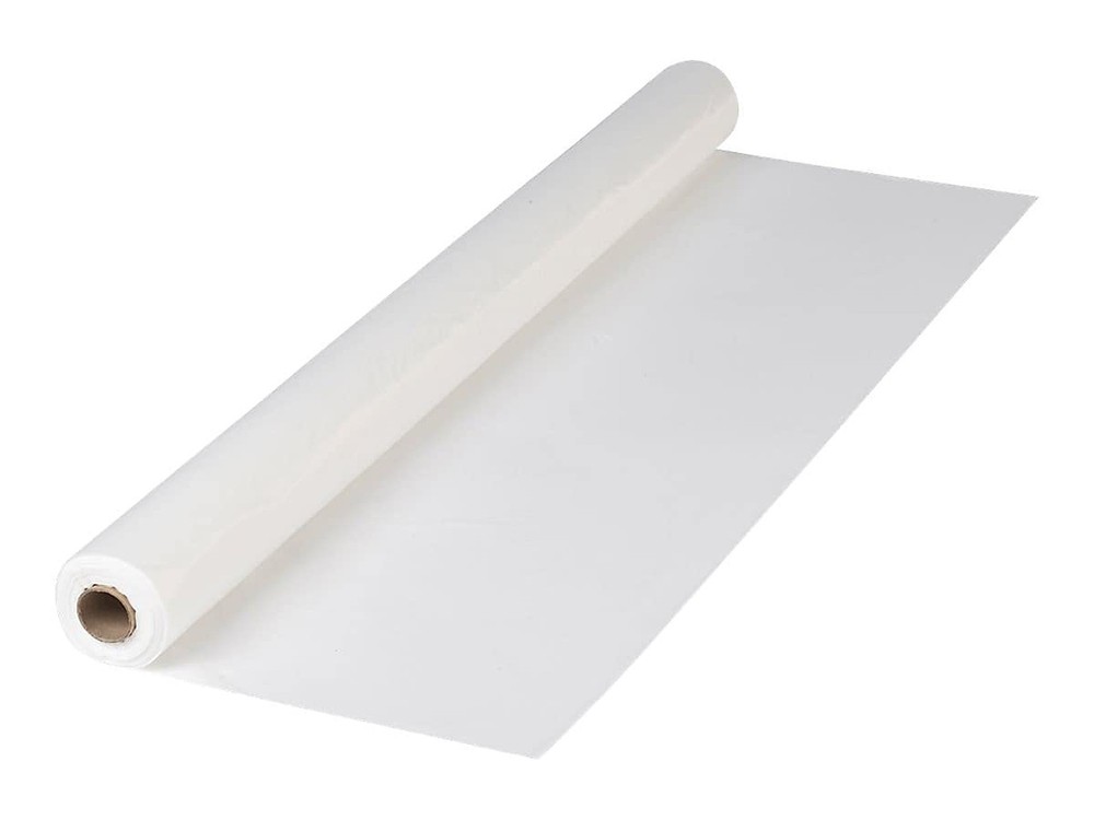 Hoffmaster 114000 Plastic Tablecover Roll, 300′ Length x 40″ Width, White