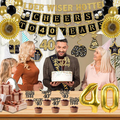 40Th Birthday Decorations for Men Women,16Pcs Back in 1985 Party Banner Decorati