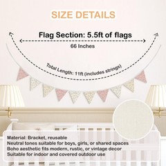 Nursery Wall Art Decor,Pink Wildflower Pennant Banner Flags,Toddler Room Deco…