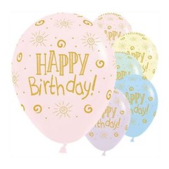 Sempertex Happy Birthday Party Decorations Pastel Matte Biodegradable Balloons