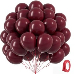 Burgundy Balloons 12 inch Maroon Balloons 50pcs Party Balloons for Birthday