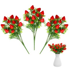 3PCS Home Adorn Strawberry Bunch Decor Home Decor Desktop Decor Room