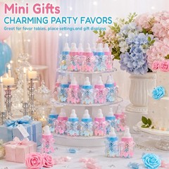 Delightful 24 Baby Bottle Candy Boxes & Handmade Floral Roses for Celebrations