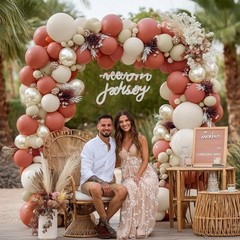 Dusty Pink Balloon Garland Double Stuffed Mauve Pink Balloons Pearl White San…