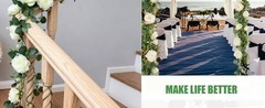 6FT Artificial Eucalyptus Garland with 14 Fake White Rose Flowers – Floral