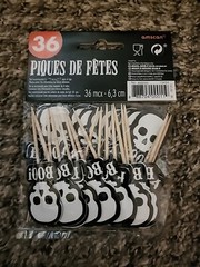 Halloween Party Picks Skeleton Black White BOO! Cupcakes 36ct