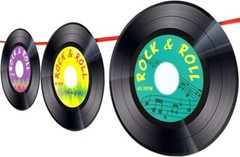 30pcs Record Cutouts 1950’s Rock and Roll Music Party Two Sided Decoration