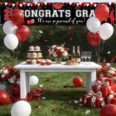 Red Black Graduation Decorations Outdoor Congrats Grad Banner Large We Are So Pr