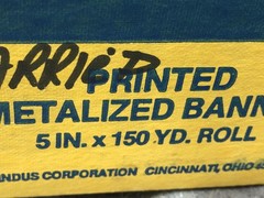 Metalized Banner 5» x 150 Yd Partial Roll Just Married Wedding Bells vintage