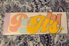 It’s Party Time String Banner Retro Font 72”Pink/Blue/Yellow Trimmed In Gold New