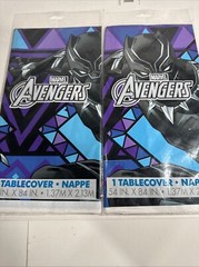 2 Pk -Marvel Avengers Black Panther 54”x 84” Plastic Tablecover – Birthday/Party