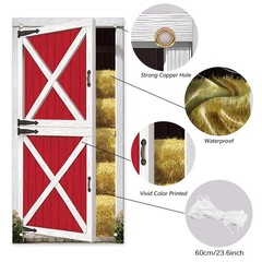1 Pc Farm Barn-Door Polyester Door Cover, 72.83″x35.43″ Half Open Barn-Door P…