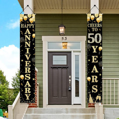 Happy 50Th Anniversary Door Banner Decorations, 50 Years Cheers Party Supplies,