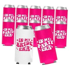 Bachelorette Set of 12 – 1 In My Bride Era and 11 In My Party Era Can Coolers