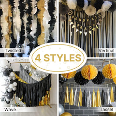 Gold Crepe Paper Streamers 4Pcs 328Ft Pack of Gold Crepe Paper for Wedding Birth