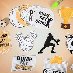 60Pcs Volleyball Cutouts DIY Sport Theme Party Decorations Bump Set Spike Vol…