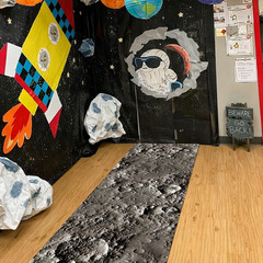 1 Piece Space Themed Party Decorations 2 X 10 Ft Moon Aisle Runner Non-Slip Luna