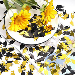 Gold and Black Graduation Cap Confetti 2026, Class of 2026 Table Centerpiece Gra