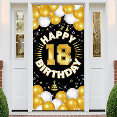 Happy 18Th Birthday Decorations for Boys & Girls, Men & Women, Fabric Banner Bac
