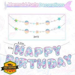 Amandir Mermaid 3rd Birthday Party Set