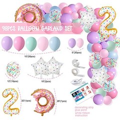 «Sweet Donut Birthday Party Decorations – 2nd Birthday Girl Banner, Cake Topper
