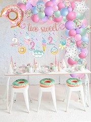 «Sweet Donut Birthday Party Decorations – 2nd Birthday Girl Banner, Cake Topper