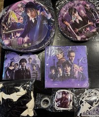 Wednesday Addams Birthday Party Supplies Kit Plates Napkins Banner Decor Set